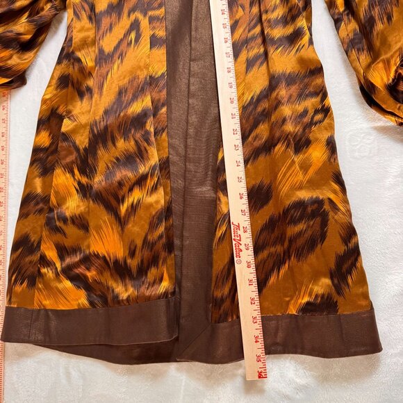 A0001 Diane Von Furstenberg Hadini Reversible Floral & Animal Print Coat Size 8 - Picture 16 of 16
